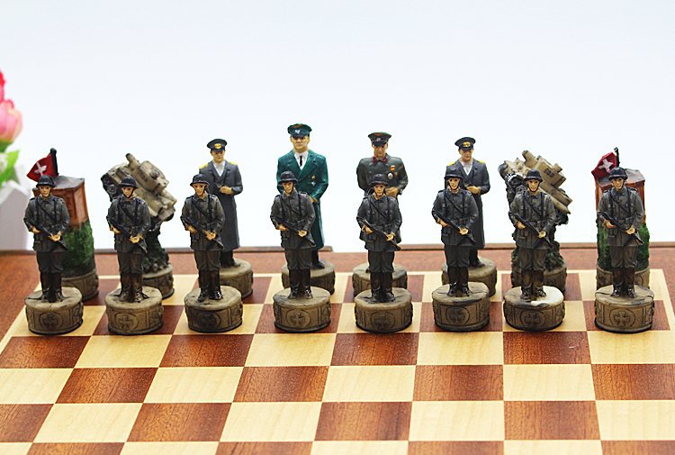 Chess Set World War 2 Wooden Board Collectors Unique Gift - Free Shipping