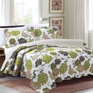 3 Piece Quilt Set Emma-Green (QueenSize)