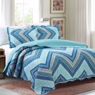3 Piece Quilt Set Emma-Blue (QueenSize)