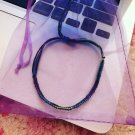 Cool color tie dye and black square knot bracelet