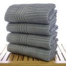 Luxury Hotel & Spa Towel 100% Genuine Turkish Cotton Bath Towels - Gray - Stripe - Set of 4