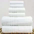 Luxury Hotel & Spa Towel 100% Genuine Turkish Cotton 6 Piece Towel Set -White- Stripe