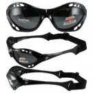 Birdz Seahawk Floating Polarized Sunglasses with Built in Strap Black Frame