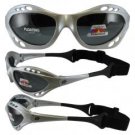 Birdz Seahawk Floating Polarized Sunglasses with Built in Strap Silver Frame