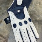 Women's Handmade Genuine Napa Leather for Driving Gloves Blue & White Women's Handmade Genuine Napa Leather for Driving Gloves Blue & White