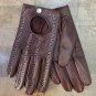 Men's Handmade Driving Italian Napa Leather Brown Gloves