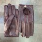 Men's Handmade Driving Italian Napa Leather Brown Gloves