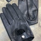 Men's Driving Black Real Napa Leather Handmade Gloves