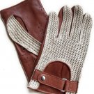 Men's Handmade Driving Brown Napa Leather Knitted Gloves Men's Handmade Driving Brown Napa Leather Knitted Gloves