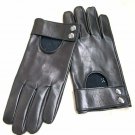 Men's Handmade Lambskin Black Italian Napa Leather Driving Gloves