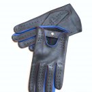 Men's Handmade Driving Italian Napa Leather Black & Blue Gloves Men's Handmade Driving Italian Napa Leather Black & Blue Gloves