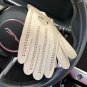 White Handmade Knitted Napa Leather Gloves For Men