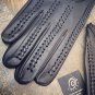 Handmade Knitted Black Leather Gloves for Women