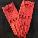 Women's Handmade Driving Italian Napa Leather Lambskin Gloves Red Women's Handmade Driving Italian Napa Leather Lambskin Gloves Red