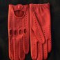 Women's Handmade Driving Italian Napa Leather Lambskin Gloves Red