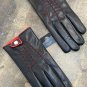 Women's Soft Real Napa Black Leather Gloves for Driving Handmade