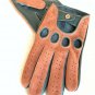 Men's Driving Green & Cognac Real Napa Leather Handmade Gloves