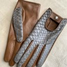 Handmade Driving Real Python Leather Multi-Color Gloves for Women Handmade Driving Real Python Leather Multi-Color Gloves for Women