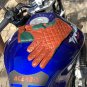 Driving Handmade Leather Gloves for Motorcycle Brown & Green