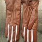 Wool Lining Handmade Brown Napa Lambskin Leather Gloves for Ladies