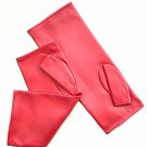 Women's Fingerless Red Genuine Leather Handmade Semi-Long Gloves Arm Warmers Women's Fingerless Red Genuine Leather Handmade Semi-Long Gloves Arm Warmers