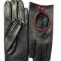Women's Leather Gloves for Driving Handmade Red & Black