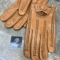 Handmade Knitted Genuine Napa Brown Leather Gloves For Women