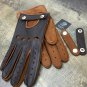 Women's Handmade Driving Leather with Removable Strap Gloves Black & Brown