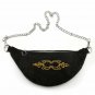 Black Suede Leather Adjustable Waist Bag Purse Belt Pouch