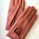 Women's Red-Brown Gloves for Driving Handmade Napa Leather