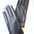 Women's Black Handmade Lambskin Soft Leather Driving Gloves