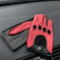 Women's Red Genuine Napa Leather Driving Handmade Gloves