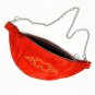 Suede Red Leather Adjustable Waist Bag Purse Belt Pouch