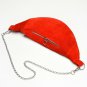 Suede Red Leather Adjustable Waist Bag Purse Belt Pouch