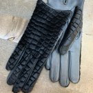 Driving Leather Gloves for Women's with Fur Black Handmade