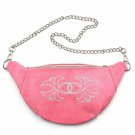 Women Suede Leather Adjustable Small Purse Handmade Pink Waist Bag
