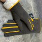 Winter Canadian Fur Black & Yellow Women's Gloves