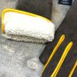 Winter Canadian Fur Black & Yellow Women's Gloves