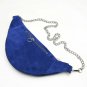 Women's Suede Leather Blue Belt Pouch Adjustable Waist Bag