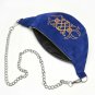 Women's Suede Leather Blue Belt Pouch Adjustable Waist Bag