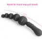 s Black big pull beads anal plug silicone dildo anal double head butt plug erotic toys