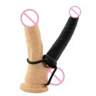 Fantasy 5.5'' Penis Strapon Dildo, Black Silicone Strap On, Double Penetration Anal Dildo