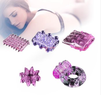 5 Different  Sex Vibration Vibrator Ring for Penis Cock Extender Ring Penis Enlargement Sleeve