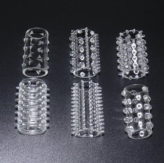6 piece  Male Clear Silicone Lock Sperm Durable Penis Sleeve Cock Ring