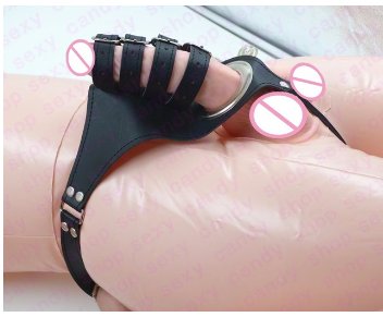 Leather Cock cage penis harness ball scrotum stretcher restraint bondage