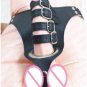 Leather Cock cage penis harness ball scrotum stretcher restraint bondage