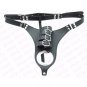 Leather Cock cage penis harness ball scrotum stretcher restraint bondage