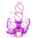 Silicone Adult Women G Spot Butterfly Dildo Vibrating Vibrator Massager Sex Toy