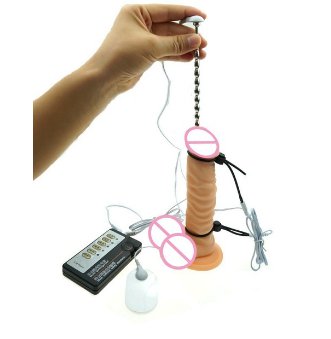 Men Electric Shock Penis Extender Cock Ring Urethral Sound Plug Electro Stimulator
