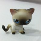 Littlest Pet shop #5 Black White Siamese Kitty Cat with blue eyes 100% Authentic